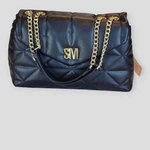 NWT Steve Madden BCOLEMAN Black Handbag Crossbody Bag Gold Chain